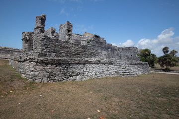 Tulum, Quintana Roo / Mexico - July 27 2019: This is the temples in in Tulum Mexico