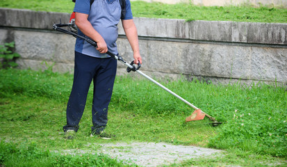 Mowing the lawn