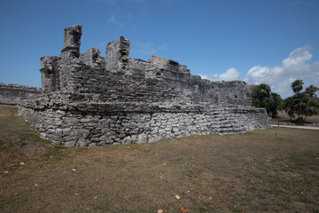 Tulum, Quintana Roo / Mexico - July 27 2019: This is the temples in in Tulum Mexico