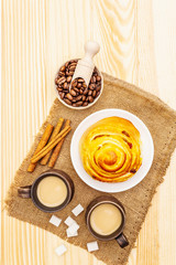 Sweet coffee hot autumn drink concept