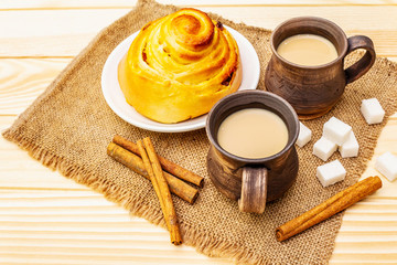 Sweet coffee hot autumn drink concept