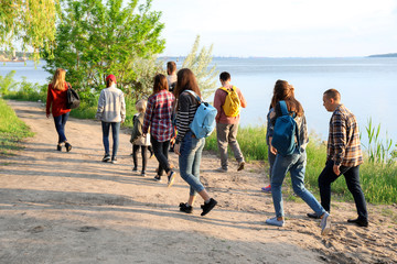 Group of illegal migrants escaping from their country