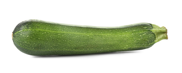 Fresh zucchini squash on white background