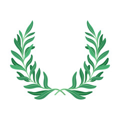 Wreath of olive branches with fruits. Vector illustration on white background.