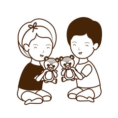 Isolated baby boy and girl design