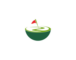 Golf Field icon logo template design