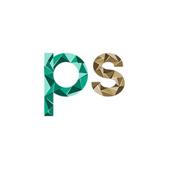 Fototapeta premium colorful triangle abstract letter initials