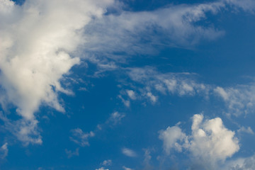 Fototapeta na wymiar blue sky and clouds, soft focus