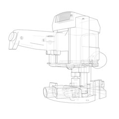 Outline milling machine. Vector