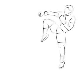 Silhouette of a Boxing  doing standing side kick, illustration Design.