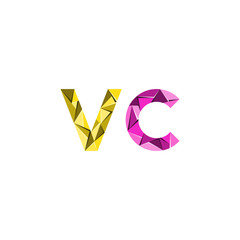 colorful triangle abstract letter initials