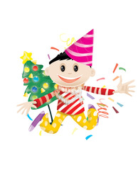 happy birthday card with a clown