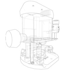 Outline milling machine. Vector