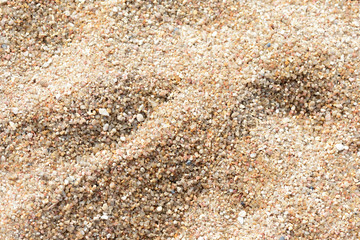 Sand texture on the beach closeup. Natural abstract background
