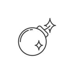Bomb vector concept minimal icon or sign in outline style
