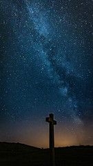 cross and milky way in the sky