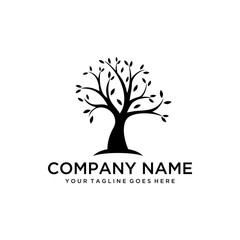 The illustration of a shady tree with many leaves signifies good and definite growth logo design