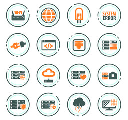Internet, server, network icons set