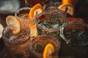 Fresh icy cocktails  variation for a hot summer day