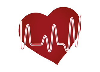 Herz mit Herzstromkurven