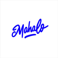 Mahalo vector hawaiian thank you lettering design 