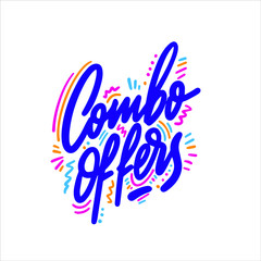 Fototapeta premium Combo offers. Vector lettering. Modern brush calligraphy.