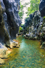 Fototapeta premium Khlong Hin Dam Tourist Attraction is in Chumphon province, Thailand.
