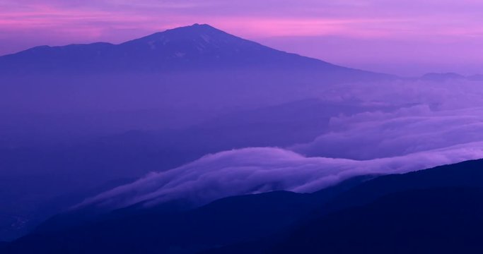 Cloud above mountain peak, Tsuruoka, Yamagata Prefecture, Japan