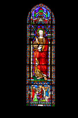 La Flèche. Vitrail de l'église Saint-Thomas. Sarthe. Pays de la Loire