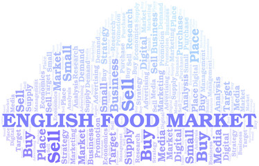 Obraz premium English Food Market word cloud. Vector made with text only.