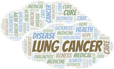 Fototapeta premium Lung Cancer word cloud. Vector made with text only.