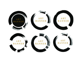 Set of abstract ink background. Calligraphy art style, Black and luxury gold paint stroke texture. for poster, card, banner, book, cover, brochure and web design. Grunge mud art. vector elements. 