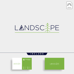 Landscape logo text vector design symbol icon