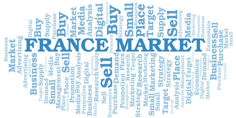 Obraz premium France Market word cloud. Vector made with text only.