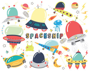 Outer space- Cute Spaceship Collections © Leeyenz