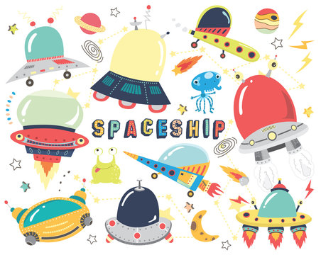 Outer space- Cute Spaceship Collections