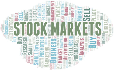 Fototapeta premium Stock Markets word cloud. Vector made with text only.