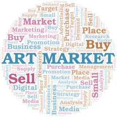 Fototapeta premium Art Market word cloud. Vector made with text only.