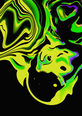 Neon yellow and green colors abstract background