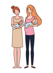 Isolated mothers with babys design