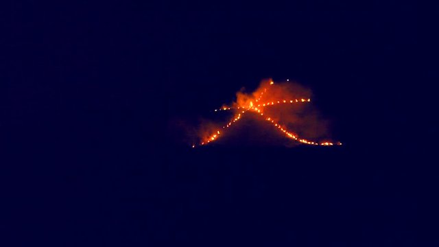 Gozan no Okuribi bonfires, Kyoto City, Kyoto Prefecture, Japan