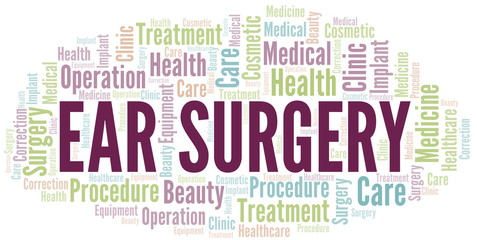 Fototapeta premium Ear Surgery word cloud vector made with text only.