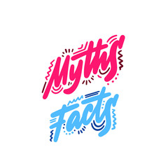 Myths facts. Vector illustration on white background.