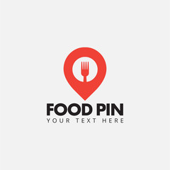 Obraz premium Food pin logo design template vector isolated