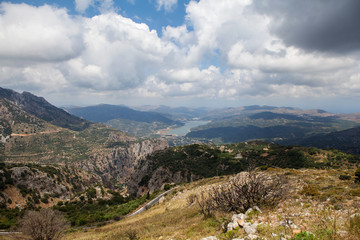 Fototapeta na wymiar Aposelemi Dam. Crete, Greece.