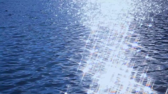 Sunlight reflecting in Lake Tanuki waters, Japan