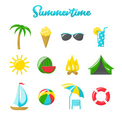 Fototapeta na wymiar Summer icons set