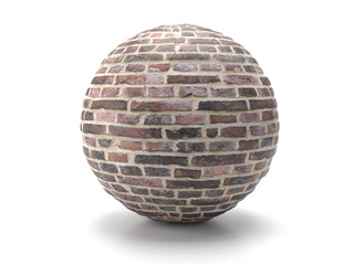 Old red brick sphere