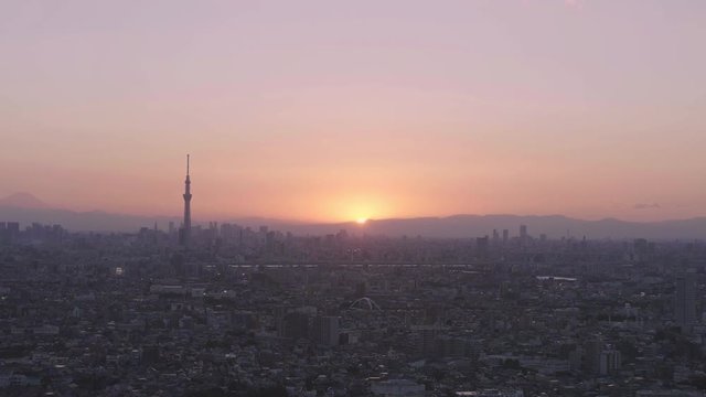Ichikawa City at sunset