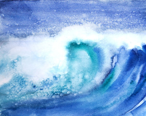 blue waves, watercolor waves, ocean, surfing, wallpaper waves and the sea